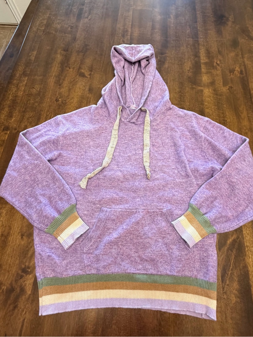 Free People Free Movement Activewear Purple Wool Blend Hoodie Sweater M/L